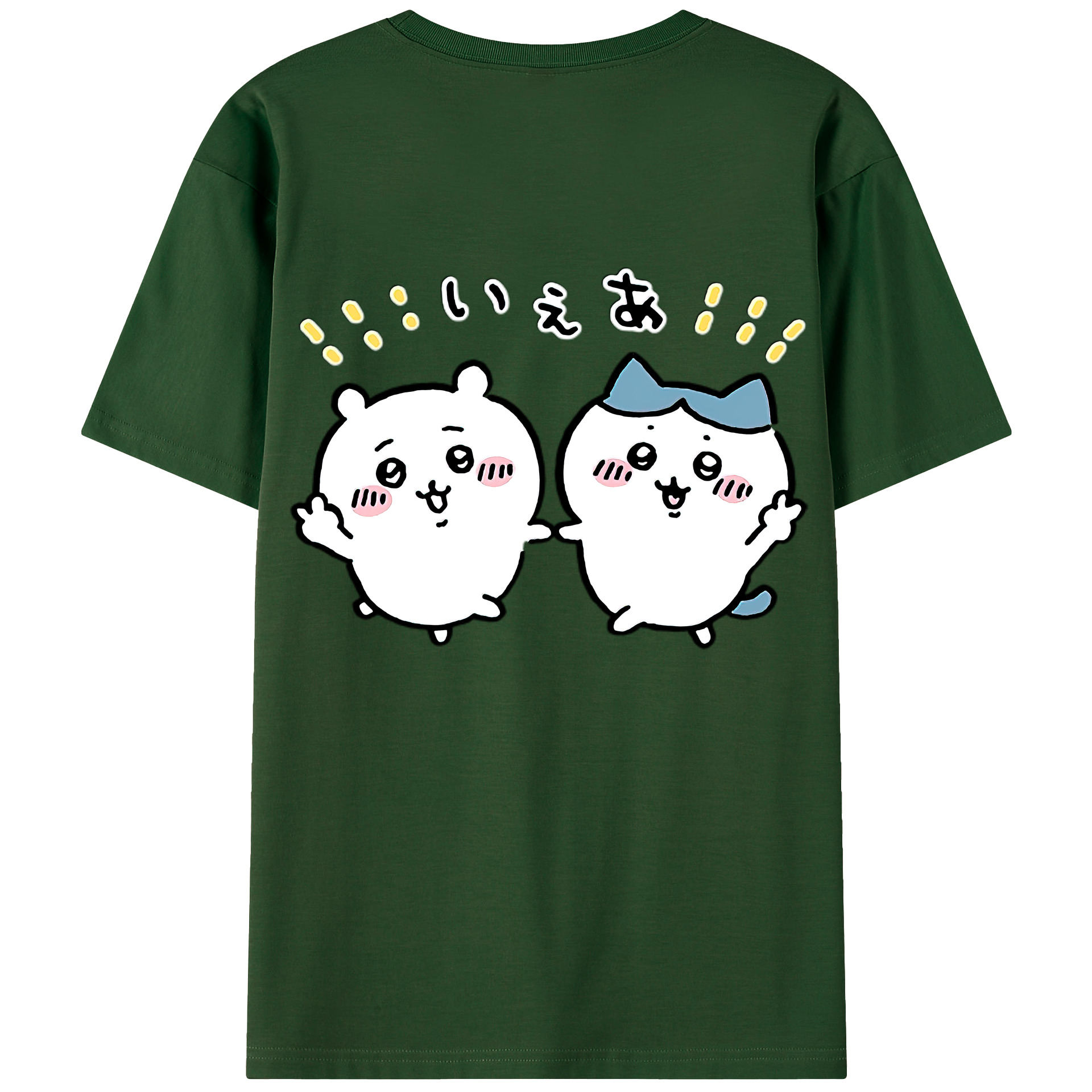 （画像用） ちいかわ ハチワレ Chii-kawa hachiware 綿100％半袖Tシャツ（背面プリント）